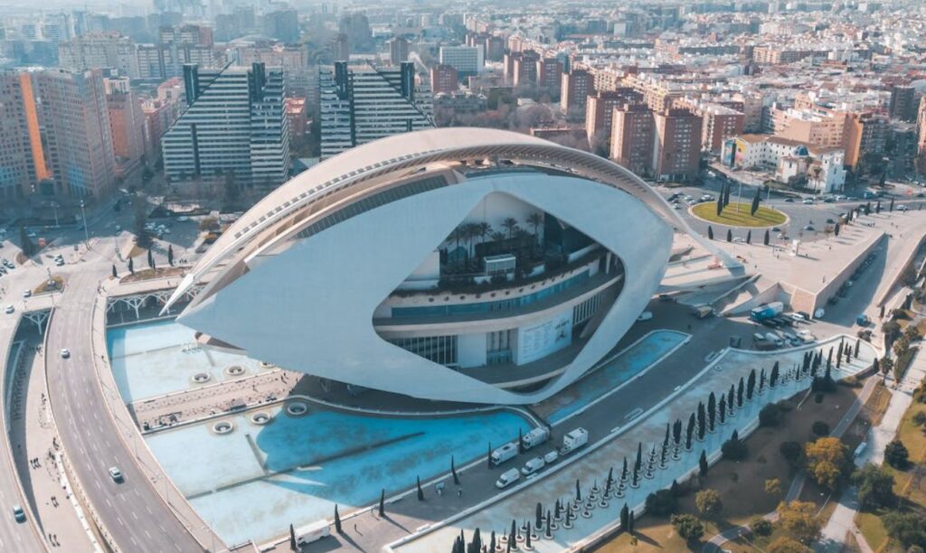Admire the boat-like design of Ópera de Valencia, part of Ciudad de las Artes y las Ciencias. Join a guided tour to explore its 530 m2 stage and other architectural wonders.